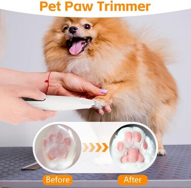 Триммер для собак OFFCUP: Безшумна машинка для стрижки лап, обличчя та вух з LED-підсвічуванням. Підходить для собак та котів. Акумуляторний триммер для догляду за тваринами.