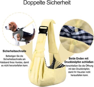 PetLoft Слінг-переноска для собак, реверсивний, регульований, для собак/кішок/кроликів (Бежевий)