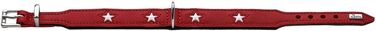 Нашийник для собак HUNTER MAGIC STAR, шкіряний, зірки, м’який, червоний, 60 см (M-L)