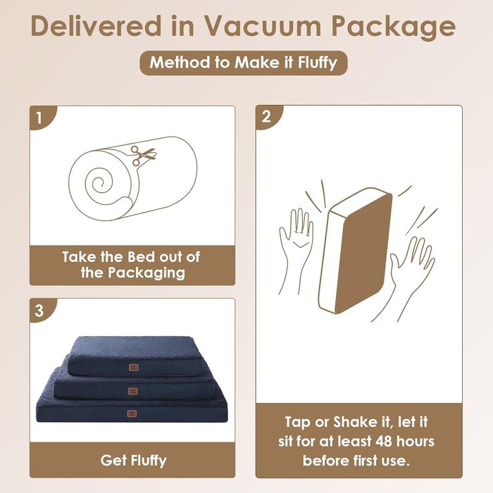 Ортопедичне ліжко для собак середніх порід EHEYCIGA, 89x58x9 см, м'яке, знімний чохол, блакитне