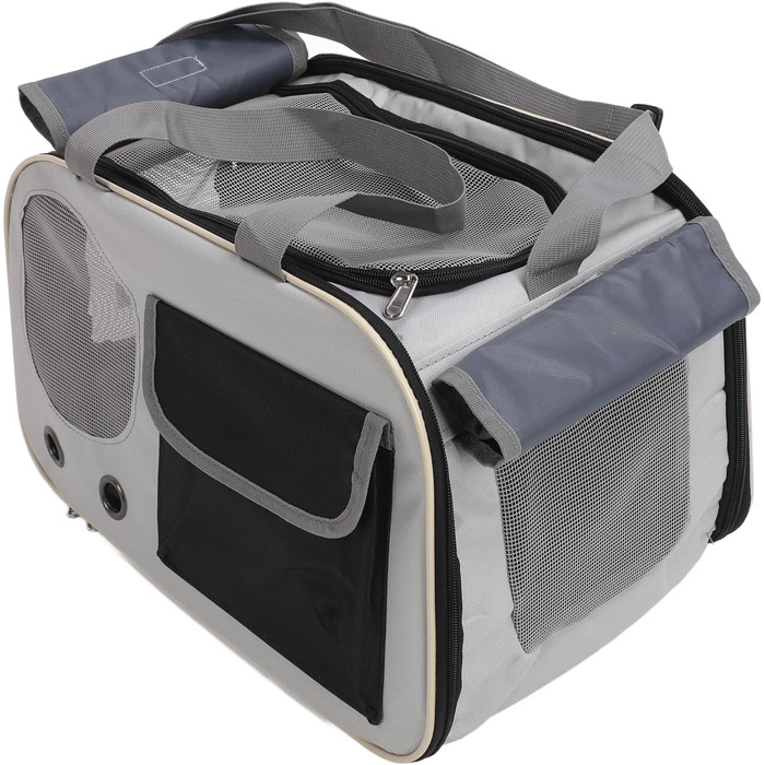 Транспортна переноска для котів та собак LUCKDANO, складана, з регульованим ременем, міцна, стильна (BLACK)