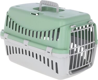 Kerbl Pet Transportbox Expedion: переносна переноска для собак та котів, 45x30x30 см, пластик, Mint/hellgrau
