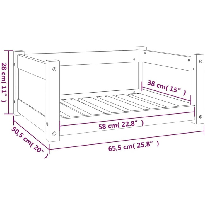 Ліжко для собак та котів з масиву сосни, корзина для собак та котів. Велике ліжко для собак, середнє ліжко для собак. Ліжко-софа для собак, корзина для котів. Розміри: 65,5x50,5x28 см, білий колір. Інструкція з монтажу