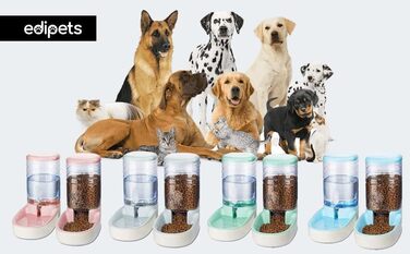 Edipets автоматична кормушка та поїлка для котів і собак, 2 шт, 3,8 л, синя