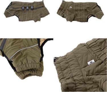 Теплий зимовий одяг для собак, двошаровий жилет, водонепроникний, вітронепроникний, з відбиваючими елементами, для Коргі та Такс, оливковий колір