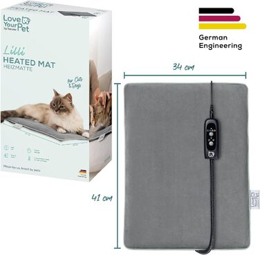 Електричне грільне ліжко Beurer Kira для собак та котів, з таймером, 41 x 34 см, миється при 30°C, зносостійке та водонепроникне