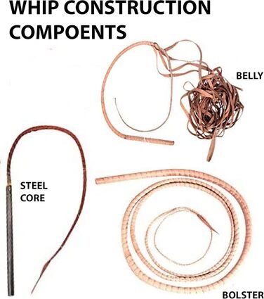 БантОро Крафтс: Батогом з кенгурячої шкіри, 16 плетінь, 3.6м (12 футів), для косплею та реквізиту