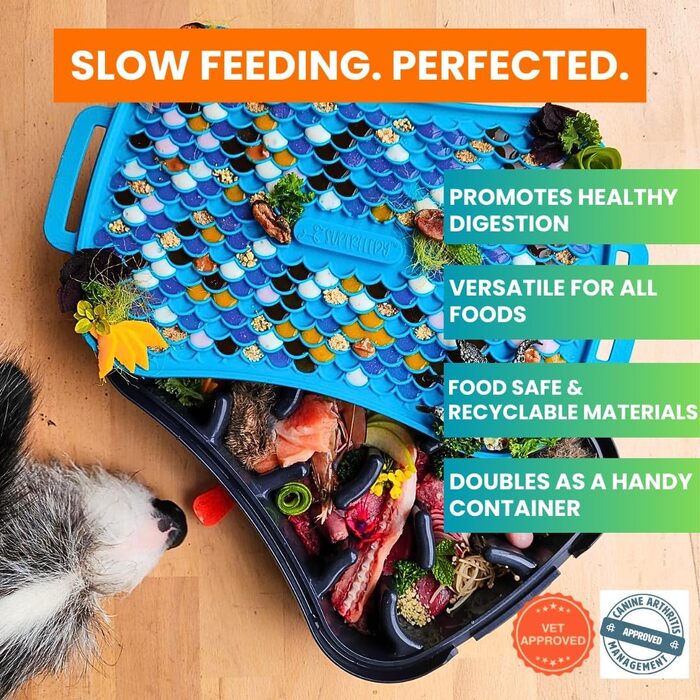 Килимок для собак Marley Reversible Lick Mat: силікон, повільне годування, антиковзаюча поверхня, блакитний колір