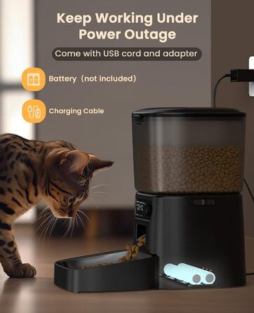 Автоматичний годівниця для котів та собак Oneisall 3.5L з таймером, нержавійна чаша 3L