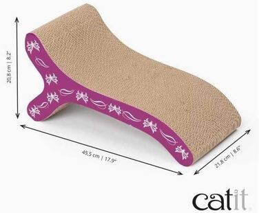 Кігтечка для котів Catit з картонної гофрованої гондоли з котячою м'ятою, S-подібної форми