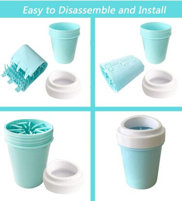 Очищувач лап для домашніх тварин Bealy – легко розібрати та встановити, щітка для лап собак Petite Bluegreen