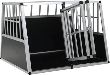 Транспортна переноска для собак Gecheer, розкладна переноска XXL для великих собак, алюміній та MDF, для безпечного транспортування в автомобілі (94 x 88 x 69 см)