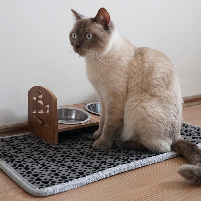 Килимок під лоток для котів, чорний, 60-74 см, 38x61 см, двошаровий, EVA, вологостійкий