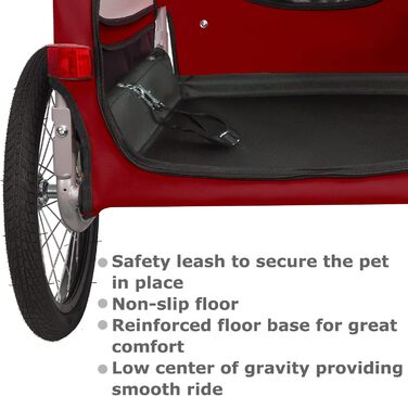 DOGGYHUT® Tobi - великий велопричіп для собак, 35 кг, зелений/червоний