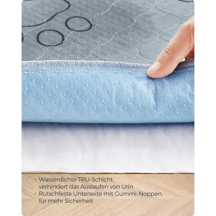 Підстилка для собак Feandrea, 2 шт., 152 x 122 см, сіра, XXL, водонепроникна, супер поглинаюча