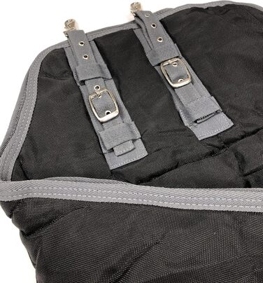 Зимова деки для коня, 500g, утеплена, м'яка, зручна, для стійла, чорна, 128 см