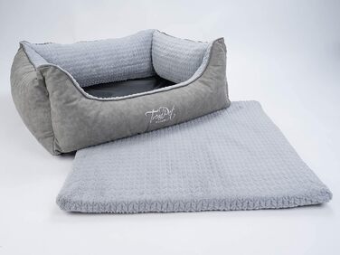 TrendPet VitaBed Style - ортопедичне ліжко для собак, штучна шкіра, плюшеве (100x90 см, сірий)