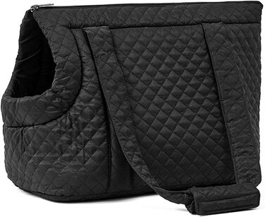 Чорна сумка-переноска для собак та котів, 44 x 30 x 23 см, легка, з ґудзиками, для подорожей та повсякденного використання