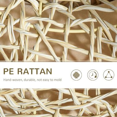 PawHut Корінь для котів з ротангу, 78x69x22 см, з м'яким подушкою, 3 входи, тунель для котів, натуральне дерево