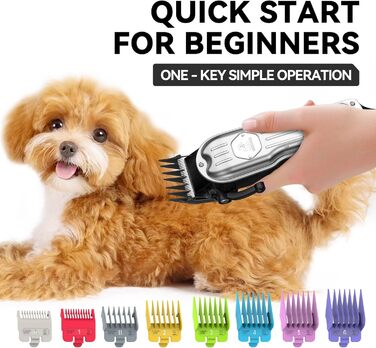 Професійний набір для догляду за собаками: триммер для подушечок лап, бездротовий шерстеріз для густого хутра, тихий нашийник-шлифувальник, машинка для стрижки собак, котів та інших домашніх тварин (сріблястий)