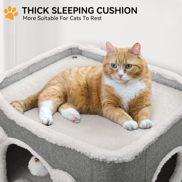 Будинок для котів YITAHOME: сучасний комплекс з тунелем, когтеточкою та ігровим майданчиком (сірий)