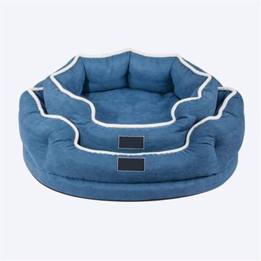 Ліжко для собак з піною-пам'яттю Deluxe, м'яке, миється, ортопедичне, знімний чохол, неслизьке дно, для маленьких та середніх собак (Колір: Синій, Розмір: S)