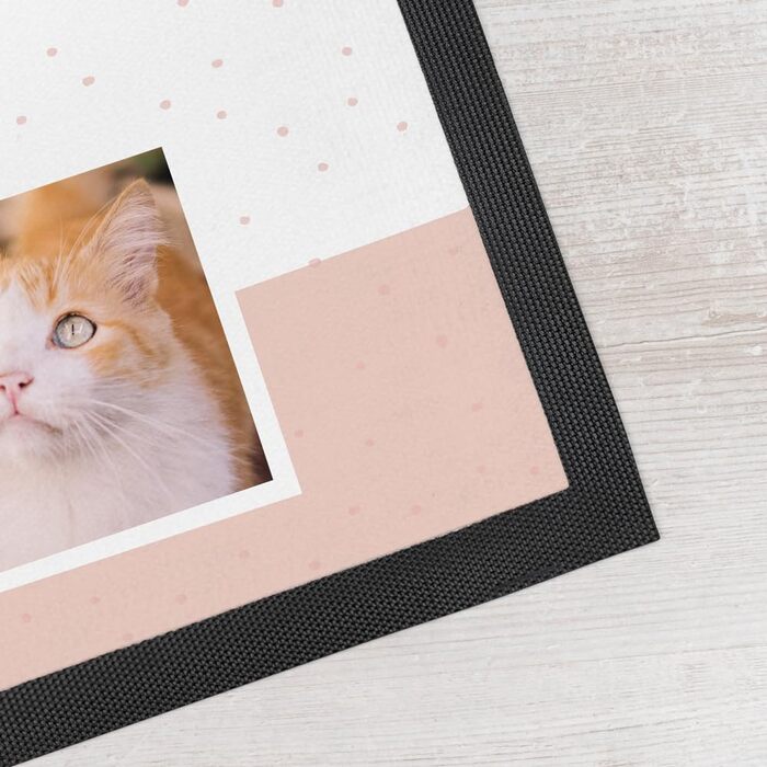 Персоналізована підставка під миску для собак та котів Wanapix з іменем та фото | Килимок для тварин | 60 x 40 см