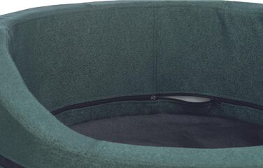 Тріксі МістоСтиль Квіткове ліжко для собак, 80x65 см, темно-зелене - овальне ліжко-кошик для середніх собак, зручне та миється - 37733 L 70 x B 65 x H 24 см