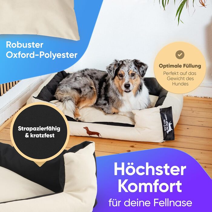 Ліжко для собак - міцне, для великих та маленьких собак, цуценят та літніх тварин. Зручне, м'яке, різних кольорів (M, пісочний)