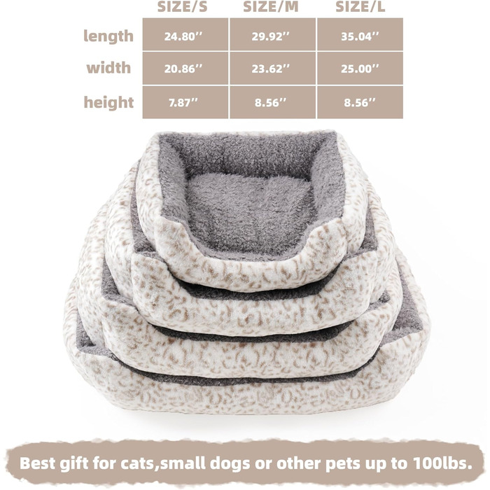 М'яке ліжко для собак Roypet, антиковзаюче, для цуценят, собак та котів, прямокутне, з матрацом, сіре, розмір M