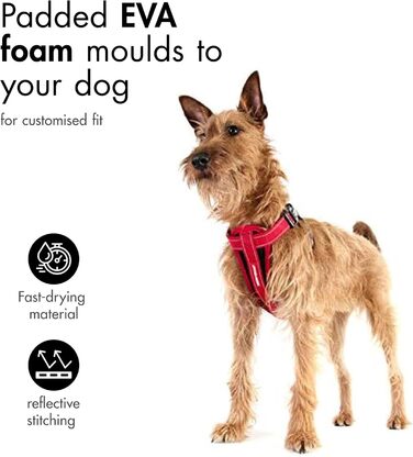 Шлейка для собак EzyDog Auto з кріпленням для безпеки, для малих, середніх та великих собак, світловідбиваюча, з підкладкою (L, Camo)