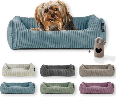 Лежанка для собак Rohrschneider | Миюча, для маленьких та середніх собак | З подушкою Cord | 2 розміри (55x42 см/70x50 см) + пакетики для вигулу (Турквіс 55 см, Cordstoff breit)
