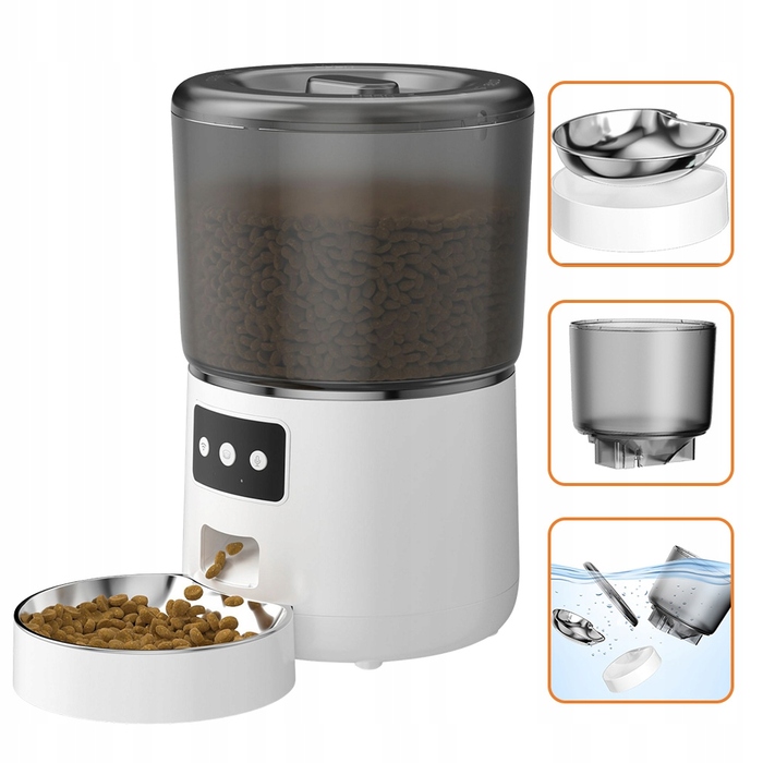 Автоматична годівниця для котів та собак з Wi-Fi, 4 л, дозатор для сухого корму