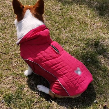 Зимова куртка для собак, теплий пуховик-мандель для тварин, костюм для собак, червоний, розмір M (43-53 см)