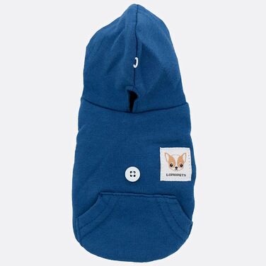 Світшот для собак LOPHIPETS з бавовни, для маленьких собак, чихуахуа, цуценят, на холодну погоду, темно-синій, розмір XXS (1 шт.)