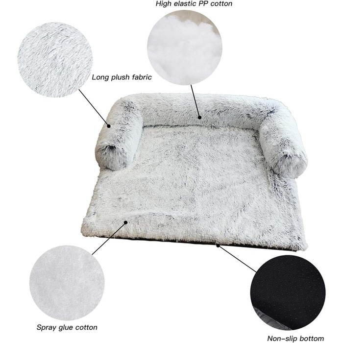 М'який лежак для собак з флісовою ковдрою - захист дивану та багажника (Сірий, S)