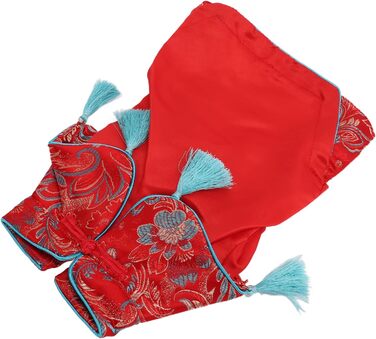 Костюм для собак і котів у китайському стилі Чеонгсам з атласу, Tang Anzug, розмір L. Елегантний дизайн, м'який бавовняний матеріал, святковий одяг для Різдва та вечірок