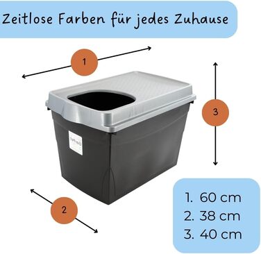 Котлові туалети для котів Hop In Jump-In XXL з верхнім входом, чорний