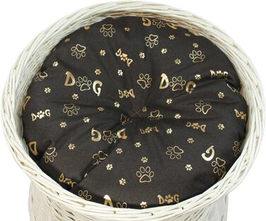 Кігтеточка-лежанка для котів: двоярусна хатинка з ротанга, 50 см, з подушкою (темно-коричнева)