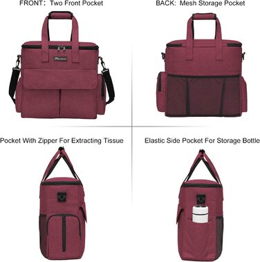 Транспортувальна сумка для тварин, схвалена авіаперевізниками, комплект для подорожей з собакою/кішкою, сумка-органайзер з додатковими кишенями, рожевий колір, розмір 41 x 20 x 36 см