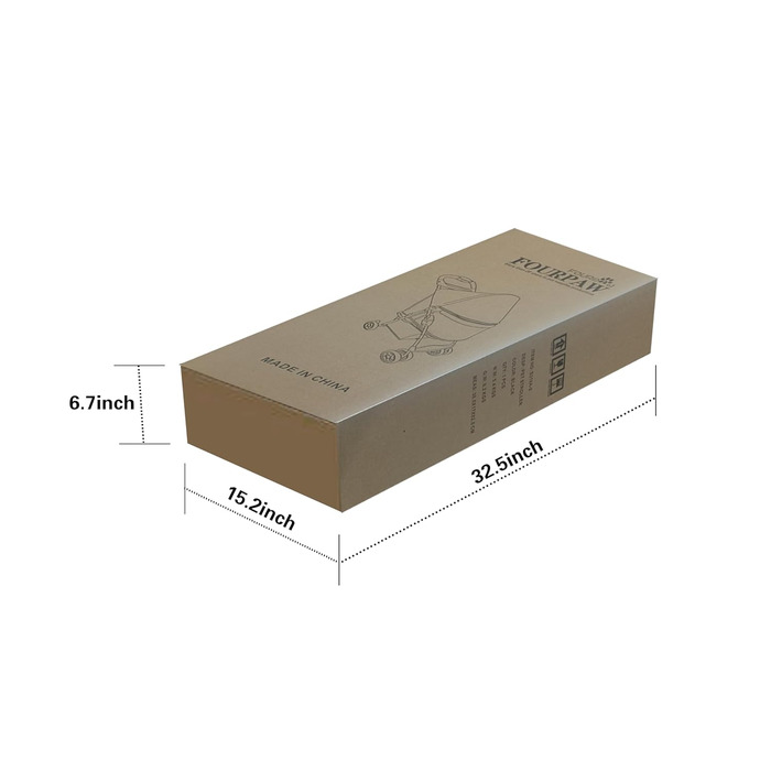 Чотирьохколісний візок для тварин FourPaw з повним оглядом, з замком, для котів та собак, з кошиком для зберігання та тримачем для напоїв