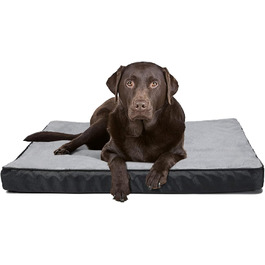 Ортопедичне ліжко для собак XL, сіре, знімний чохол, водонепроникне покриття, 107x71 см. Подушка з піни, для собак з артритом