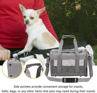 Транспортна переноска для кота/собаки, складана, з регульованим плечовим ременем