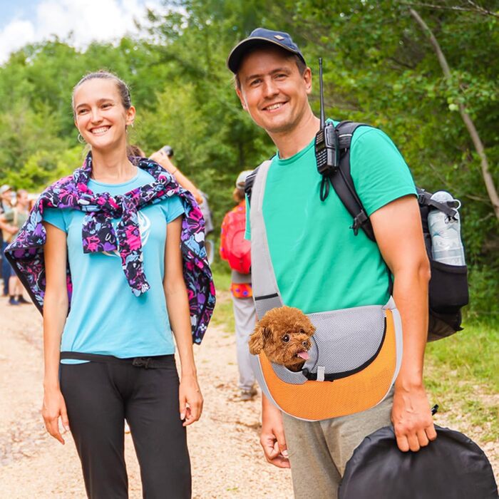 PETCUTE Сумка-переноска для собак та котів, чорна, до 4 кг, дихаюча, з поводком