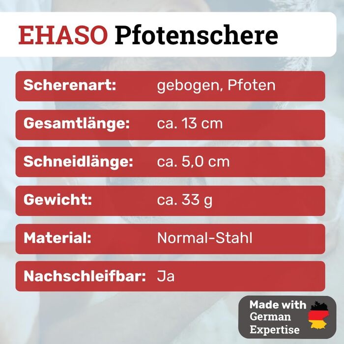 Преміум ножиці для грумінгу собак EHASO, 13 см, легкі, вигнуті | Японські ножиці для грумінгу, професійні