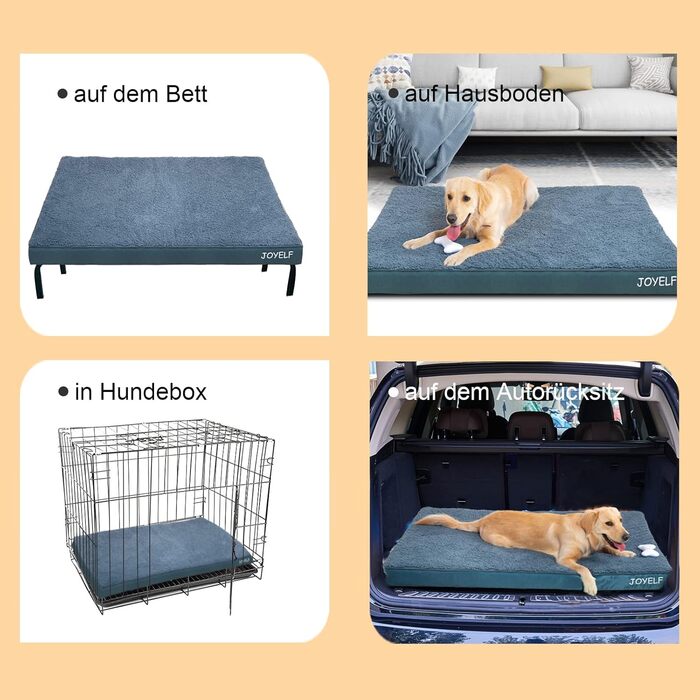 Килимок для собак Joyelf середнього розміру, 76 x 51 x 7.5 см, водонепроникний, знімний, для собак маленьких та середніх порід