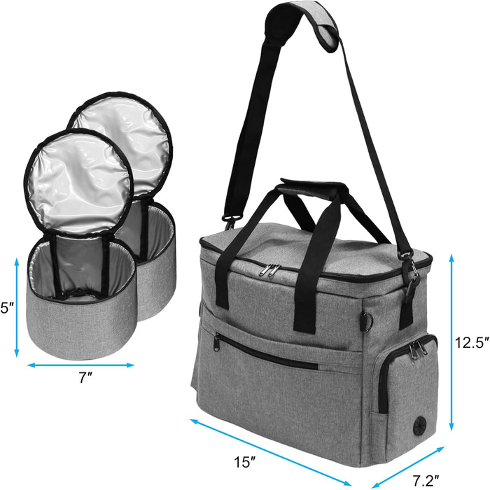 MYDAYS Сумка для собак, багаж для тварин, дорожня сумка на вихідні з мискою (сіра)