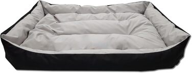 Ліжко для собак великих порід Odolplusz, корзина, диван для тварин, 150x105 см (чорний + графітовий сірий)