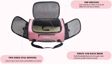 Трансформер-переноска для котів, кошенят, собак, цуценят ZaneSun, рожева, для подорожей літаком, витривала, з вентиляцією