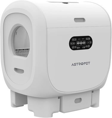 AstroPet 101L Самоочищаючий туалет для котів XXL, автоматичний лоток для кількох котів, з двома входами, UV-стерилізацією, дезодорацією іонізатором, керуванням з клавіатури